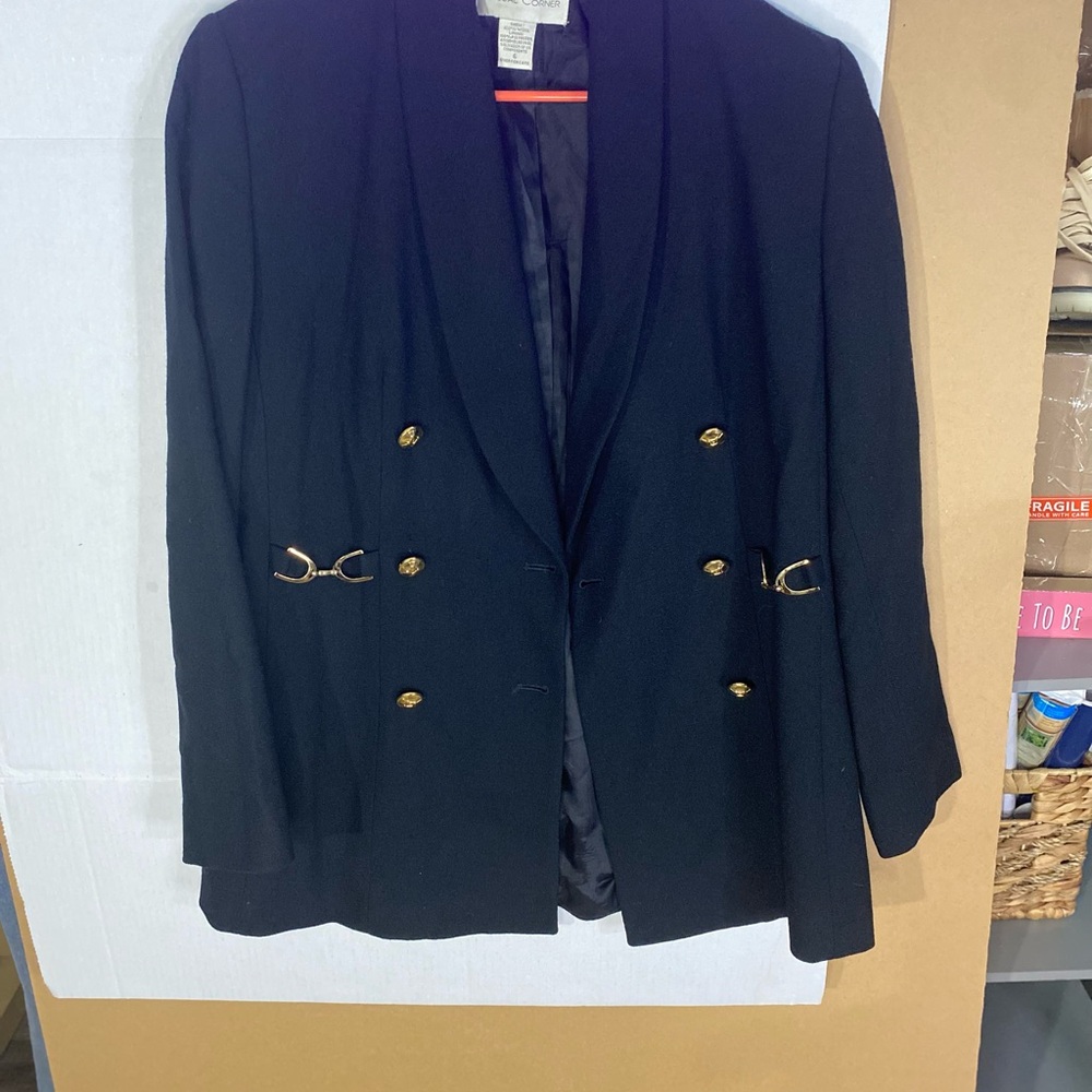 Black Double-Breasted Women's Blazer